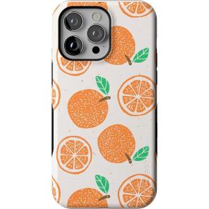 Casely iPhone 14 Pro Max Case | Sunday Best | Pastel Garden | Bold Protective Design | MagSafe Compatible Design(Main Squeeze | Orange Stamped)