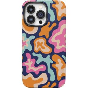 Casely iPhone 14 Pro Max Case | Sunday Best | Pastel Garden | Bold Protective Design | MagSafe Compatible Design(Midnight Color Splash | Abstract Retro)