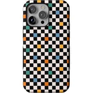 Casely iPhone 14 Pro Max Case | Sunday Best | Pastel Garden | Bold Protective Design | MagSafe Compatible Design(Old Skool | Retro Checkerboard)