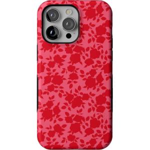 Casely iPhone 14 Pro Max Case | Sunday Best | Pastel Garden | Bold Protective Design | MagSafe Compatible Design(Rose Garden | Red Aesthetic)