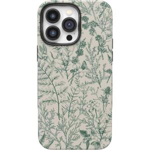 Casely iPhone 14 Pro Max Case | Sunday Best | Pastel Garden | Bold Protective Design | MagSafe Compatible Design(Sage Garden | Green Floral)
