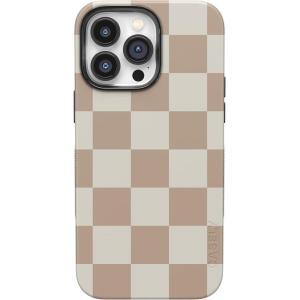 Casely iPhone 14 Pro Max Case | The Boyfriend Collection | Mallard & Co. | Bold Protective Design | Compatible with MagSafe(Fit Check | Neutral Checkerboard)