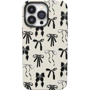 Casely iPhone 14 Pro Max Case | The Boyfriend Collection | Mallard & Co. | Bold Protective Design | Compatible with MagSafe(Goth Girlie | Black Bows)
