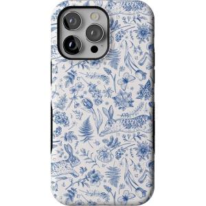 Casely iPhone 14 Pro Max Case | The Boyfriend Collection | Mallard & Co. | Bold Protective Design | Compatible with MagSafe(Hop & Bloom | Bunny Toile)