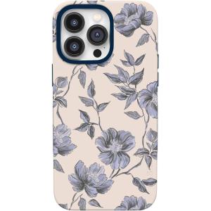 Casely iPhone 14 Pro Max Case | The Boyfriend Collection | Mallard & Co. | Bold Protective Design | Compatible with MagSafe(Ink & Iris | Vintage Floral)