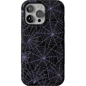 Casely iPhone 14 Pro Max Case | The Boyfriend Collection | Mallard & Co. | Bold Protective Design | Compatible with MagSafe(Midnight Web | Spider Web)
