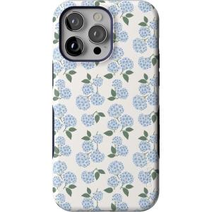 Casely iPhone 14 Pro Max Case | The Boyfriend Collection | Mallard & Co. | Bold Protective Design | Compatible with MagSafe(Nantucket Cottage | Blue Hydrangea)