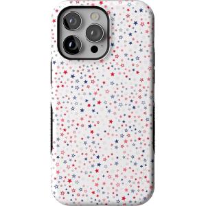 Casely iPhone 14 Pro Max Case | The Boyfriend Collection | Mallard & Co. | Bold Protective Design | Compatible with MagSafe(Seeing Stars | Red  White & Blue)
