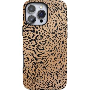 Casely iPhone 16 Pro Max Case | Bordeaux Rose | Moody Monochrome | Bold Protective Design | Compatible with MagSafe(Born to Be Wild | Jaguar Print)