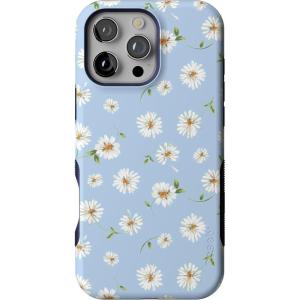 Casely iPhone 16 Pro Max Case | Bordeaux Rose | Moody Monochrome | Bold Protective Design | Compatible with MagSafe(Daisy Daydream | Baby Blue Floral)