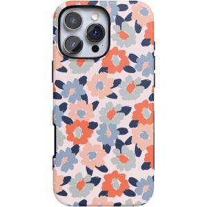 Casely iPhone 16 Pro Max Case | Bordeaux Rose | Moody Monochrome | Bold Protective Design | Compatible with MagSafe(Field of Flowers | Pastel Floral)
