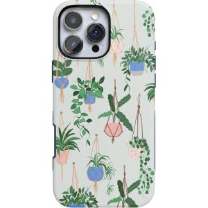 Casely iPhone 16 Pro Max Case | Bordeaux Rose | Moody Monochrome | Bold Protective Design | Compatible with MagSafe(Hanging Around | Potted Plants Floral)