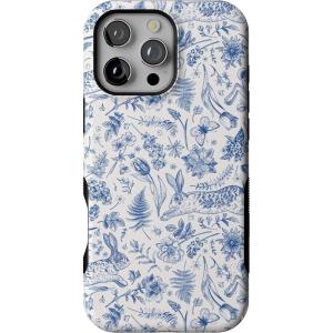 Casely iPhone 16 Pro Max Case | Bordeaux Rose | Moody Monochrome | Bold Protective Design | Compatible with MagSafe(Hop & Bloom | Bunny Toile)