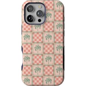 Casely iPhone 16 Pro Max Case | Bordeaux Rose | Moody Monochrome | Bold Protective Design | Compatible with MagSafe(Palm Beach | The Social Club)