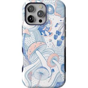 Casely iPhone 16 Pro Max Case | Bordeaux Rose | Moody Monochrome | Bold Protective Design | Compatible with MagSafe(The Fun Guy | Enchanted Forest Mushroom Floral)