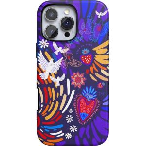 Casely iPhone 16 Pro Max Case | Bordeaux Rose | Moody Monochrome | Bold Protective Design | Compatible with MagSafe(Viva La Vida | Frida Kahlo Collage)
