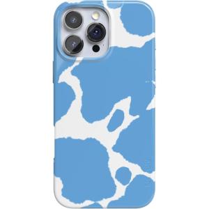 Casely iPhone 16 Pro Max Case | Into The Wild | White Snow Leopard | Compatible with MagSafe | Classic Ultra Thin Design(Current MOOd | Light Blue Cow Print)