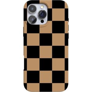 Casely iPhone 16 Pro Max Case | Into The Wild | White Snow Leopard | Compatible with MagSafe | Classic Ultra Thin Design(Fit Check | Black & Brown Checkerboard)