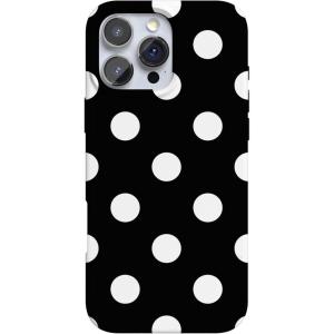 Casely iPhone 16 Pro Max Case | Into The Wild | White Snow Leopard | Compatible with MagSafe | Classic Ultra Thin Design(High Contrast | Black Polka Dot)