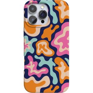 Casely iPhone 16 Pro Max Case | Into The Wild | White Snow Leopard | Compatible with MagSafe | Classic Ultra Thin Design(Midnight Color Splash | Abstract Retro)