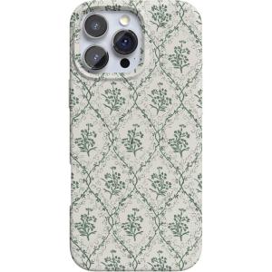 Casely iPhone 16 Pro Max Case | Into The Wild | White Snow Leopard | Compatible with MagSafe | Classic Ultra Thin Design(Sage Tapestry | Floral Vines)