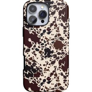 Casely iPhone 16 Pro Max Case | Rustic Roses | Boho Bouquet | Bold Protective Design | Compatible with MagSafe(Cowgirl Envy | Cow Print)