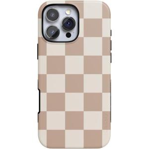 Casely iPhone 16 Pro Max Case | Rustic Roses | Boho Bouquet | Bold Protective Design | Compatible with MagSafe(Fit Check | Neutral Checkerboard Checkered)