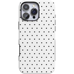 Casely iPhone 16 Pro Max Case | Rustic Roses | Boho Bouquet | Bold Protective Design | Compatible with MagSafe(On the Dot | White Polka Dot)