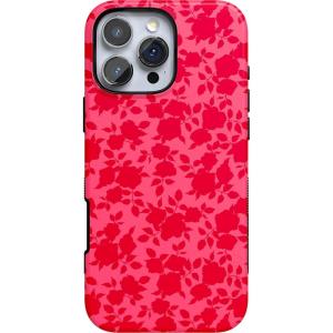 Casely iPhone 16 Pro Max Case | Rustic Roses | Boho Bouquet | Bold Protective Design | Compatible with MagSafe(Rose Garden | Red Aesthetic)