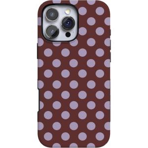 Casely iPhone 16 Pro Max Case | Rustic Roses | Boho Bouquet | Bold Protective Design | Compatible with MagSafe(Spotted in SoHo | Burgundy Polka Dot)