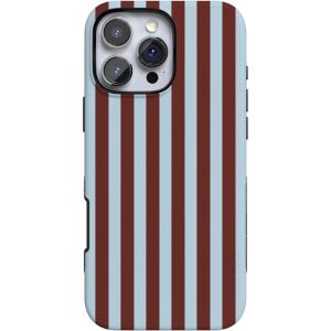 Casely iPhone 16 Pro Max Case | Rustic Roses | Boho Bouquet | Bold Protective Design | Compatible with MagSafe(Sunday in Brooklyn | Chocolate Stripes)