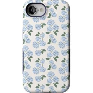 Casely iPhone 16e Case | Love Me Knot | Blue Bow | Bold Protective Design | Compatible with MagSafe(Nantucket Cottage | Blue Hydrangea)