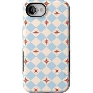 Casely iPhone 16e Case | Pretty in Pastel | Blush Stripes | Bold Protective Design | Compatible with MagSafe(Chelsea Checker | Starlight Tiles)
