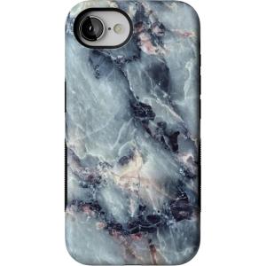 Casely iPhone 16e Case | Pretty in Pastel | Blush Stripes | Bold Protective Design | Compatible with MagSafe(Deep Sea | Blue Marble)