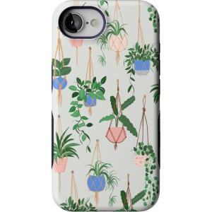Casely iPhone 16e Case | Pretty in Pastel | Blush Stripes | Bold Protective Design | Compatible with MagSafe(Hanging Around | Potted Plants Floral)