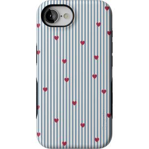 Casely iPhone 16e Case | Pretty in Pastel | Blush Stripes | Bold Protective Design | Compatible with MagSafe(Love Lines | Blue Stripes)
