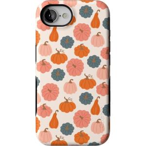 Casely iPhone 16e Case | Pretty in Pastel | Blush Stripes | Bold Protective Design | Compatible with MagSafe(Oh My Gourd | Pumpkin Patch)