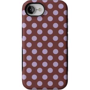 Casely iPhone 16e Case | Pretty in Pastel | Blush Stripes | Bold Protective Design | Compatible with MagSafe(Spotted in SoHo | Burgundy Polka Dot)