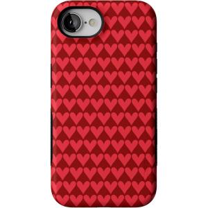 Casely iPhone 16e Case | Sunday in Brooklyn | Blue Stripes | Bold Protective Design | Compatible with MagSafe(Crazy in Love | Red Hearts)