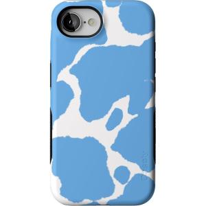 Casely iPhone 16e Case | Sunday in Brooklyn | Blue Stripes | Bold Protective Design | Compatible with MagSafe(Current MOOd | Light Blue Cow Print)