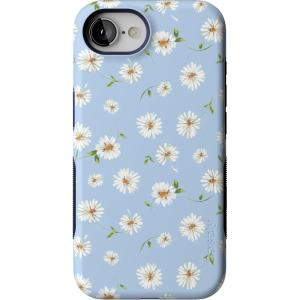 Casely iPhone 16e Case | Sunday in Brooklyn | Blue Stripes | Bold Protective Design | Compatible with MagSafe(Daisy Daydream | Baby Blue Floral)