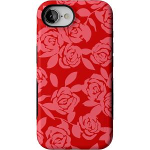 Casely iPhone 16e Case | Sunday in Brooklyn | Blue Stripes | Bold Protective Design | Compatible with MagSafe(Final Rose | Red & Pink Floral)