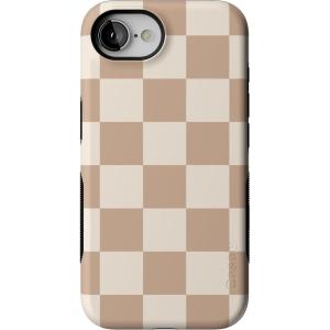 Casely iPhone 16e Case | Sunday in Brooklyn | Blue Stripes | Bold Protective Design | Compatible with MagSafe(Fit Check | Neutral Checkerboard)