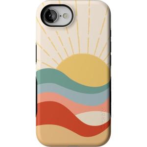 Casely iPhone 16e Case | Sunday in Brooklyn | Blue Stripes | Bold Protective Design | Compatible with MagSafe(Here Comes the Sun | Colorblock Sunset)