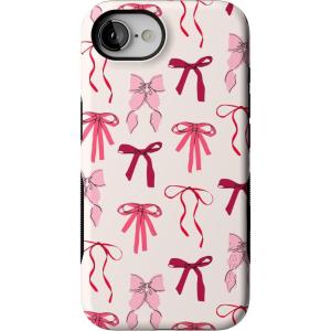Casely iPhone 16e Case | Sunday in Brooklyn | Blue Stripes | Bold Protective Design | Compatible with MagSafe(Lover Girlie | Pink Bows)