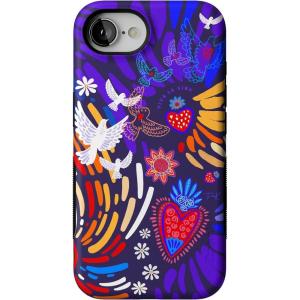 Casely iPhone 16e Case | Sunday in Brooklyn | Blue Stripes | Bold Protective Design | Compatible with MagSafe(Viva La Vida | Frida Kahlo Collage)