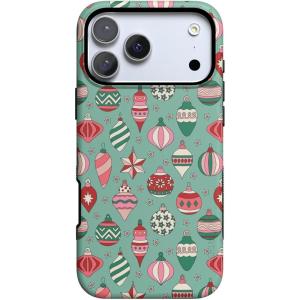 Casely iPhone 17 Pro Case | Navy Cherry Blossom | Floral Forest | Bold Protective Design | MagSafe Compatible Design(All Decked Out | Festive Ornaments)