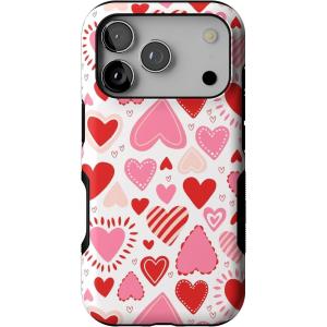 Casely iPhone 17 Pro Case | Navy Cherry Blossom | Floral Forest | Bold Protective Design | MagSafe Compatible Design(Love Struck | Heart Stickers)