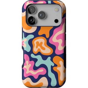 Casely iPhone 17 Pro Case | Navy Cherry Blossom | Floral Forest | Bold Protective Design | MagSafe Compatible Design(Midnight Color Splash | Abstract Retro)