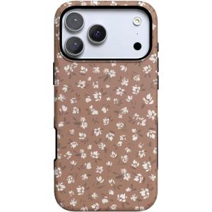 Casely iPhone 17 Pro Case | Navy Cherry Blossom | Floral Forest | Bold Protective Design | MagSafe Compatible Design(Mocha Meadow | Tiny Flowers)